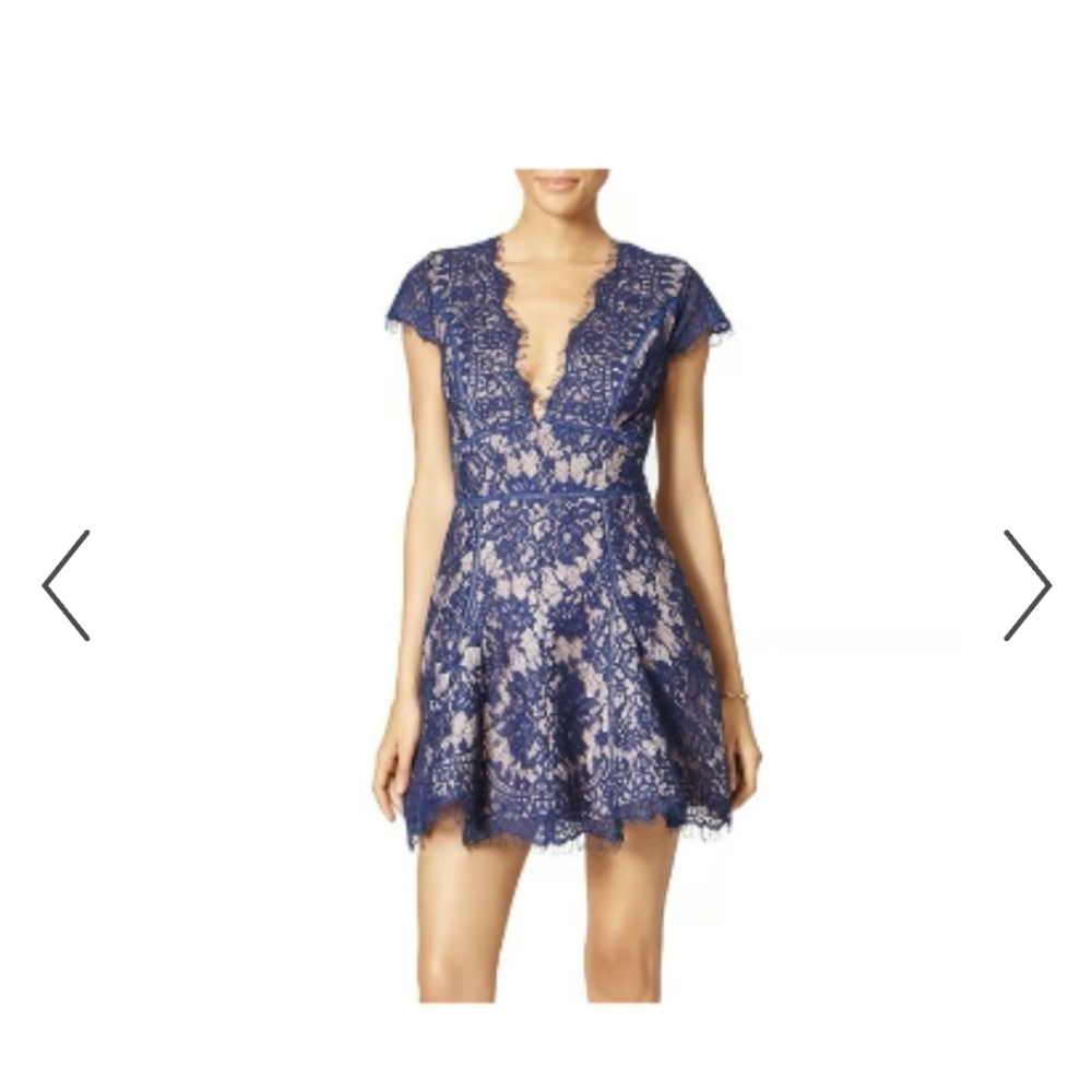 Stylestalker Blue Lace Mini Dress